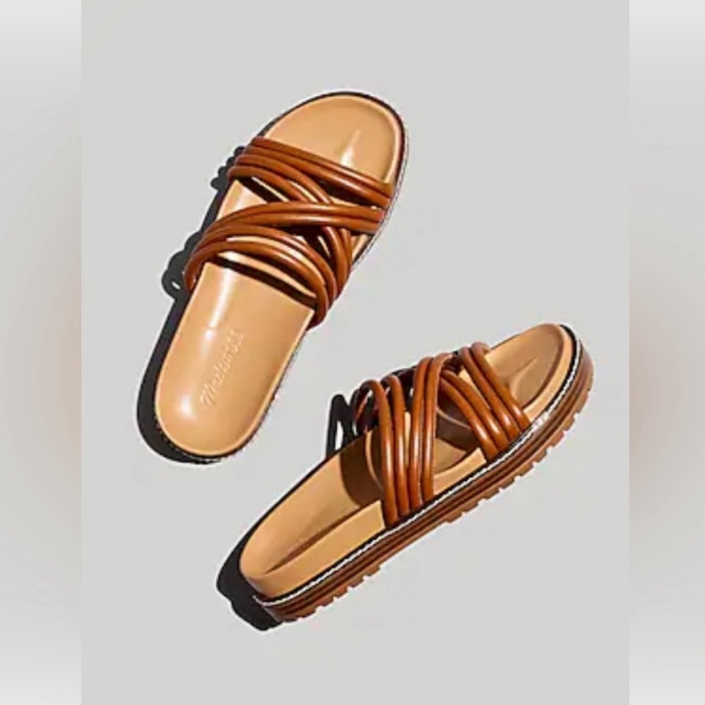 Madewell The Charley Slide Sandal in English Saddle